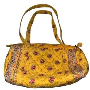 Yellow flower quilt shoulder bag